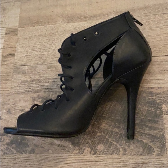 NEW NastyGal Black/Dark Purple High heels, size 8 - Picture 3 of 5